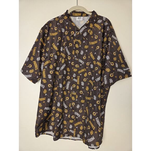 BDG MLB San Diego Padres Men's XL Button Front Brown Gold Polyester Southwest - Picture 1 of 7
